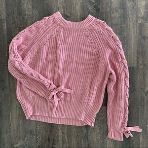 Time & Tru Bow Sleeve Knit Sweater